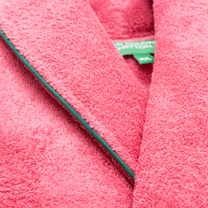 Albornoz 420gsm 100% algodon c/ logo bordado rosa core benetton