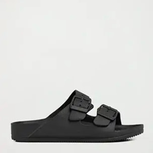 Chancla bio unisex negra con doble hebilla Polo Club