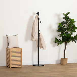 Porte manteau 8 crochets bois noir