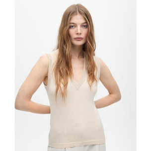 Top basic dettaglio contrasto lurex