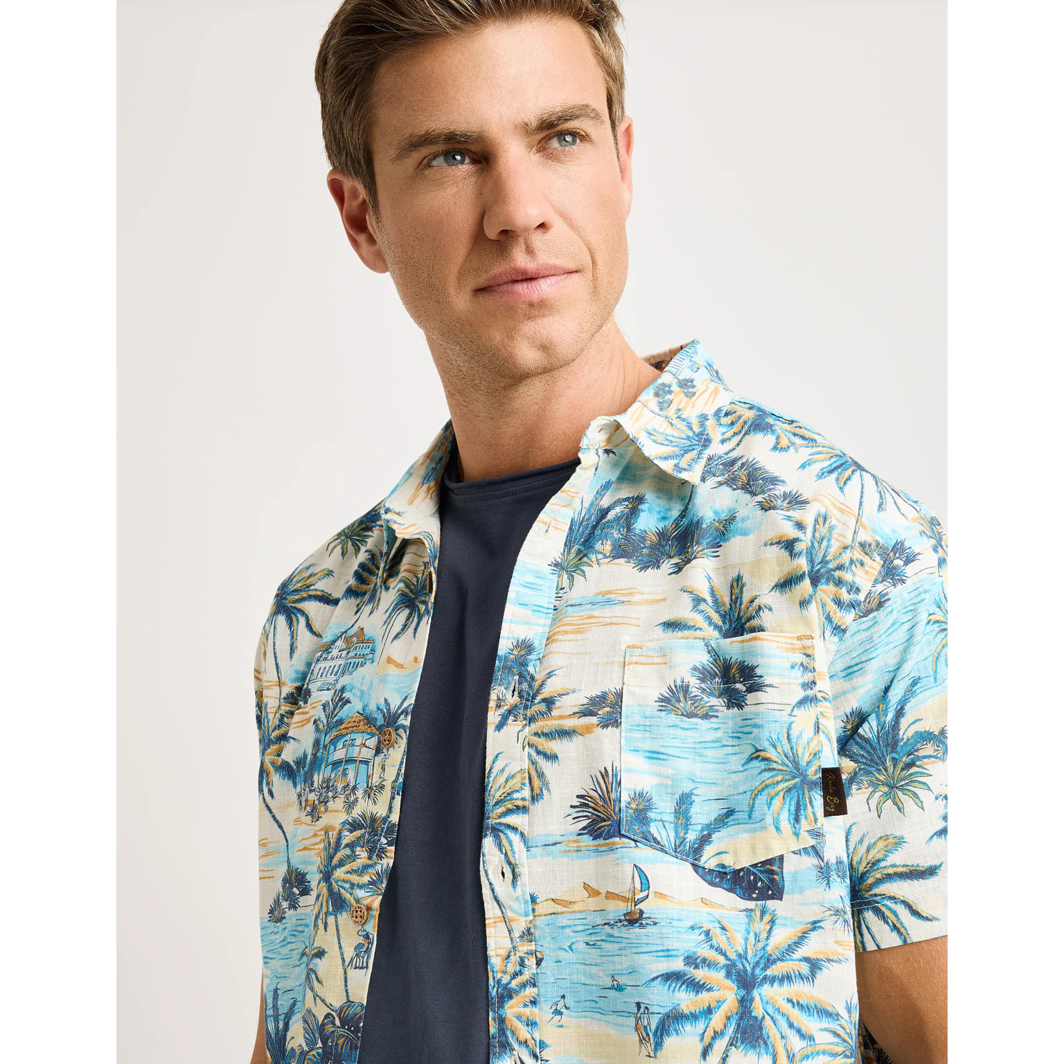 Camisa Manga Corta Azul - Ruspel