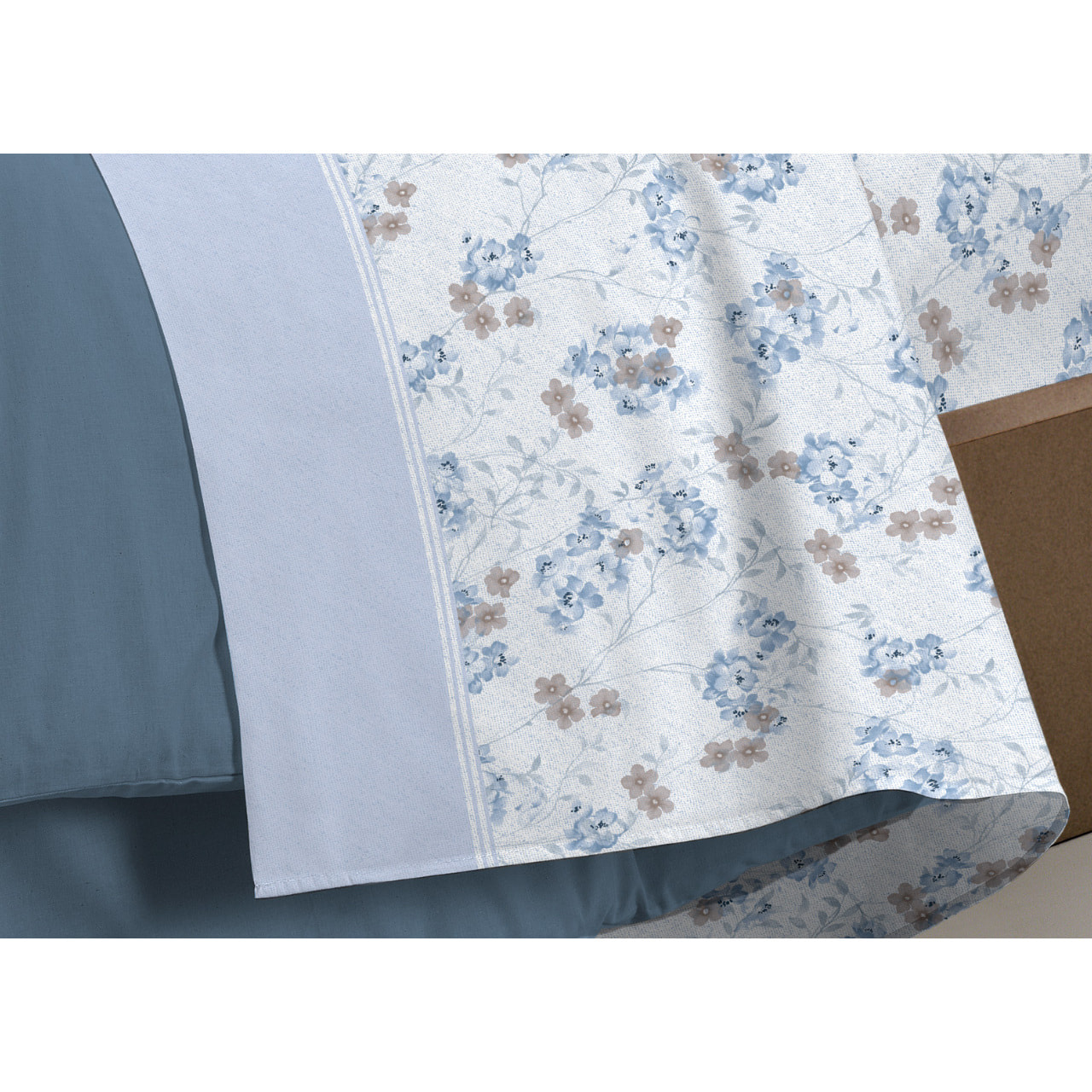 Completo Lenzuola In Calda Flanella Made In Italy Linea Europa Petra Azzurro