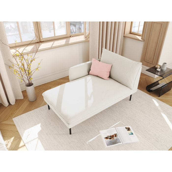 Méridienne gauche "Vienna" en bouclé beige