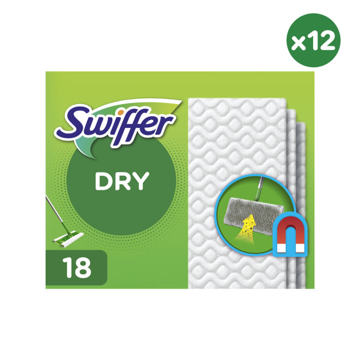 12x18 Lingettes Sèches Swiffer