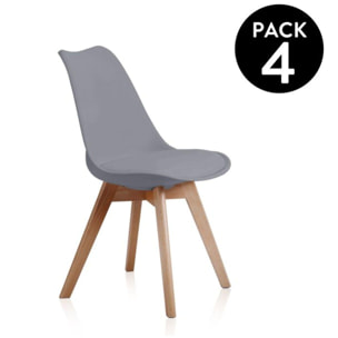 Pack 4 sillas Bistro Gris