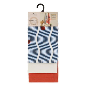 Lot de 3 torchons Nippon Line 45x70cm