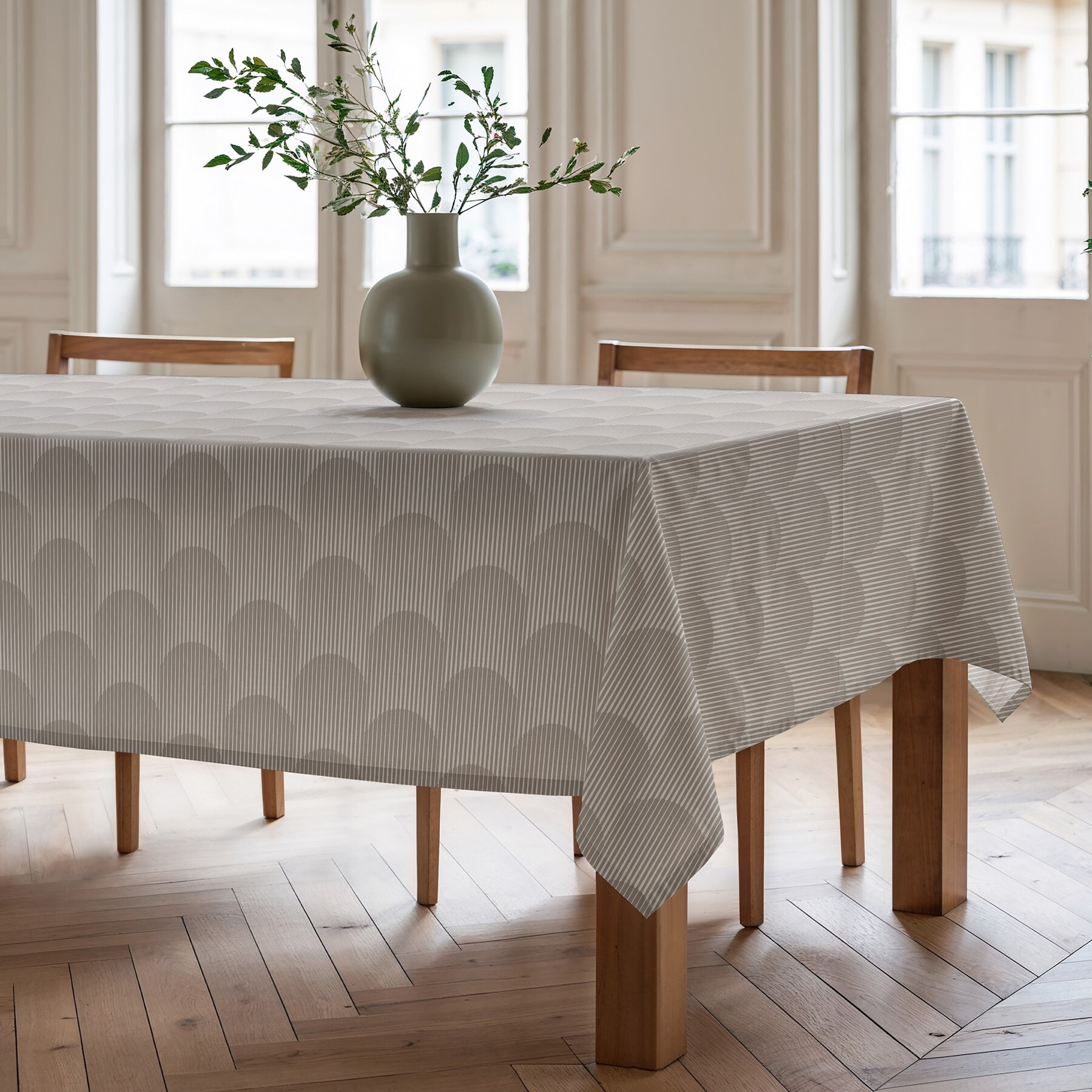 Nappe imprimée anti-tâches AMARA BEIGE