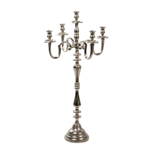 Candelabro 5 Brazos Rough Nickel 50x50x94 Cm