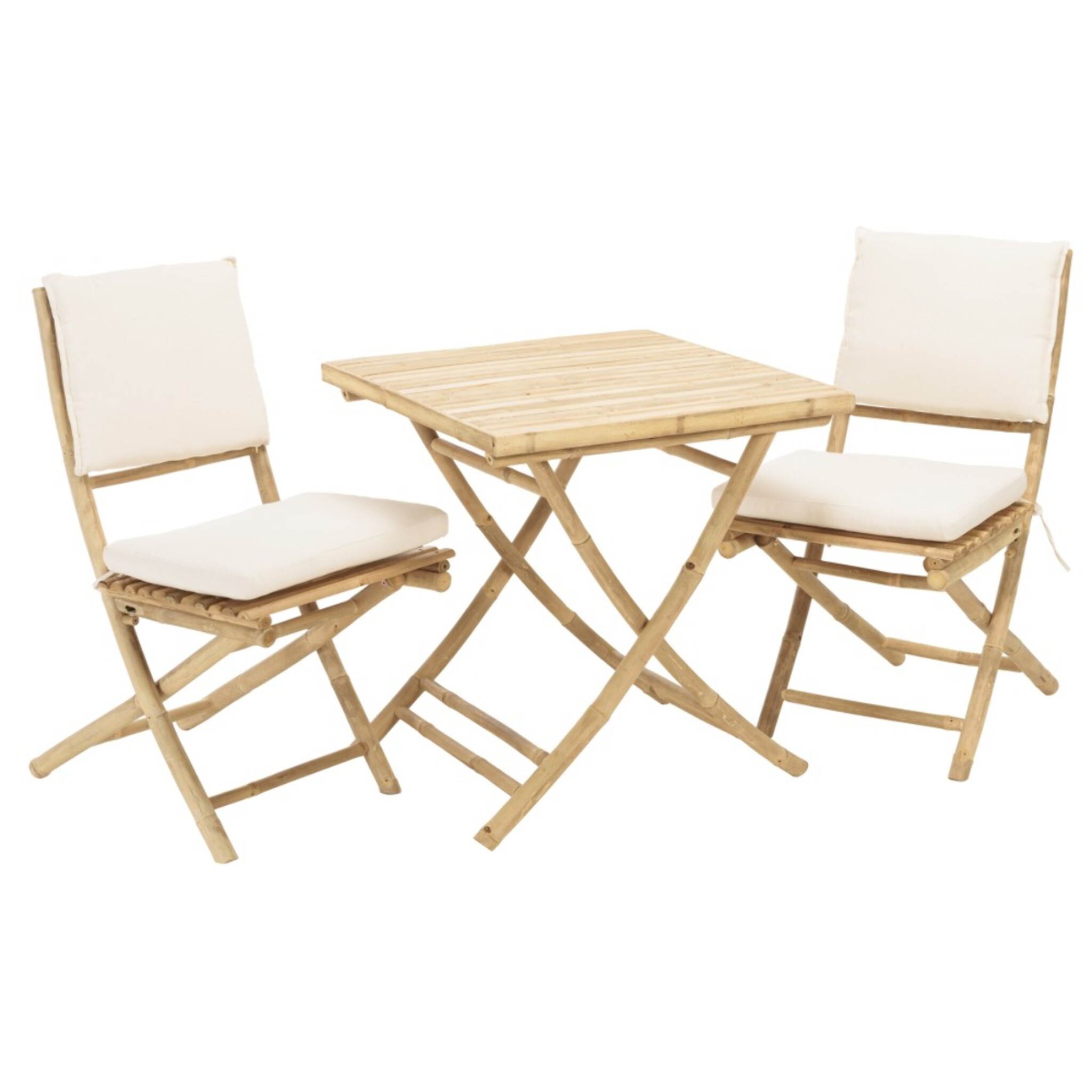 VITAL - 2 chaises et 1 table pliantes en bambou