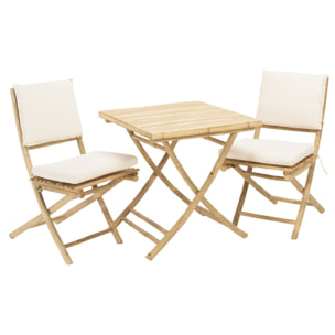 VITAL - 2 chaises et 1 table pliantes en bambou