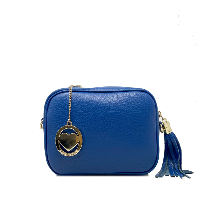 Chicca Borse - Tracollina Clutch Donna in Vera Pelle - Colore Bluette