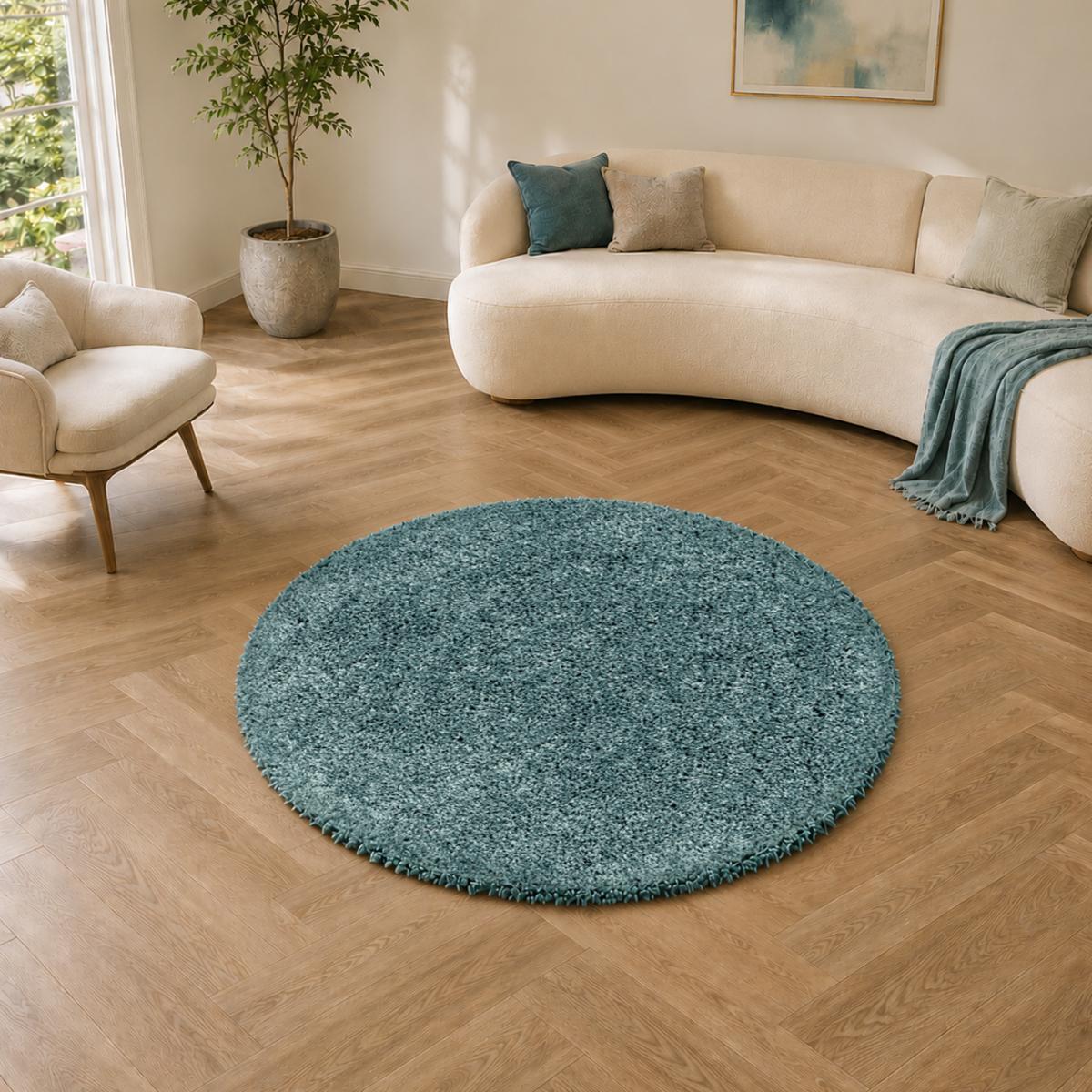 Tapis poils longs shaggy tissé motif uni RIBI