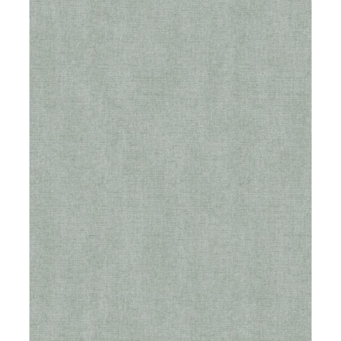 Papier peint uni effet toile lin vert d'eau