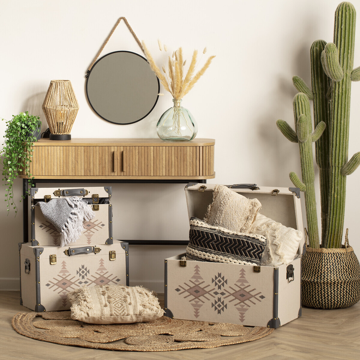 Lampe "Aissa" - métal & papier H32 cm