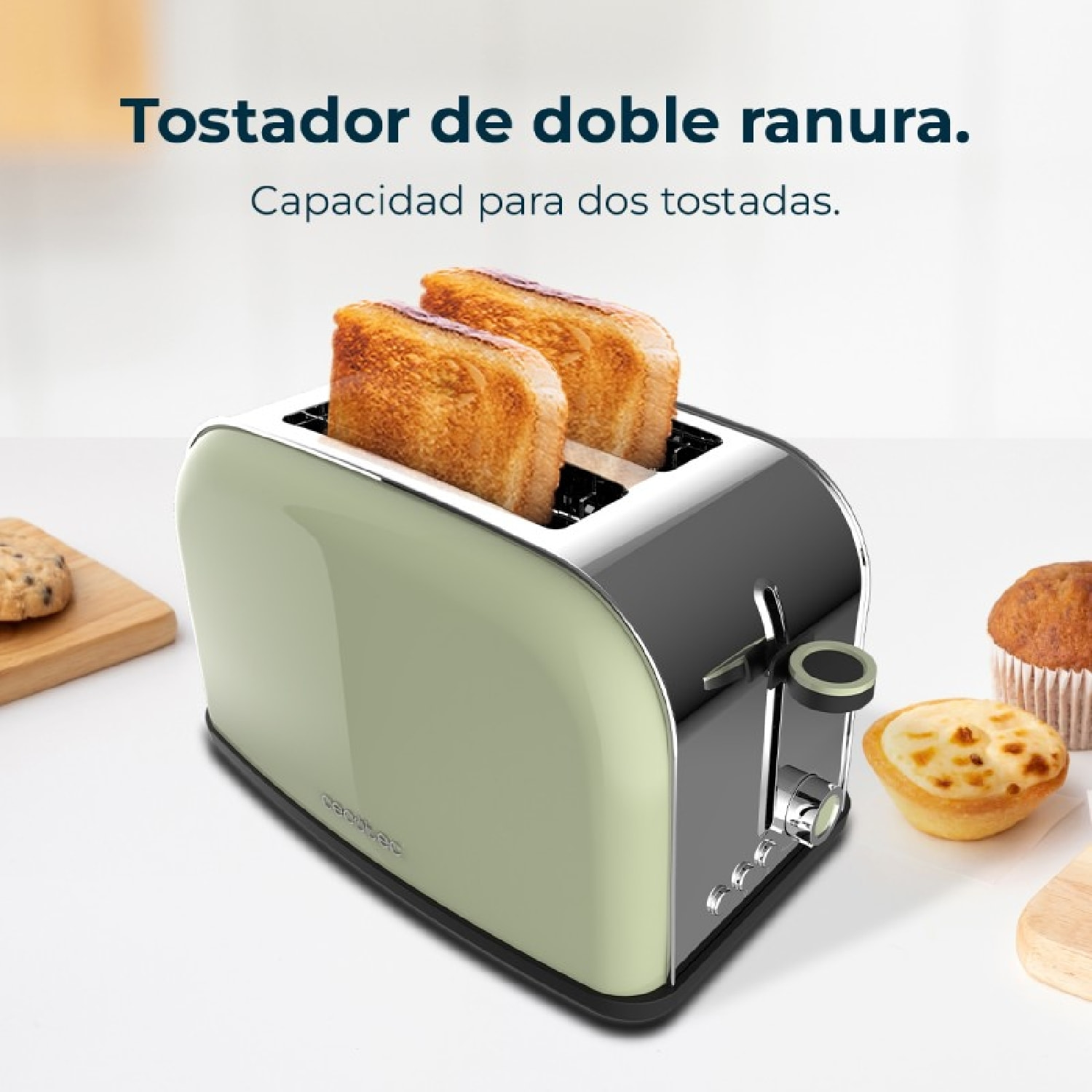 Cecotec Grille-pain vertical Toastin' time 850 Green