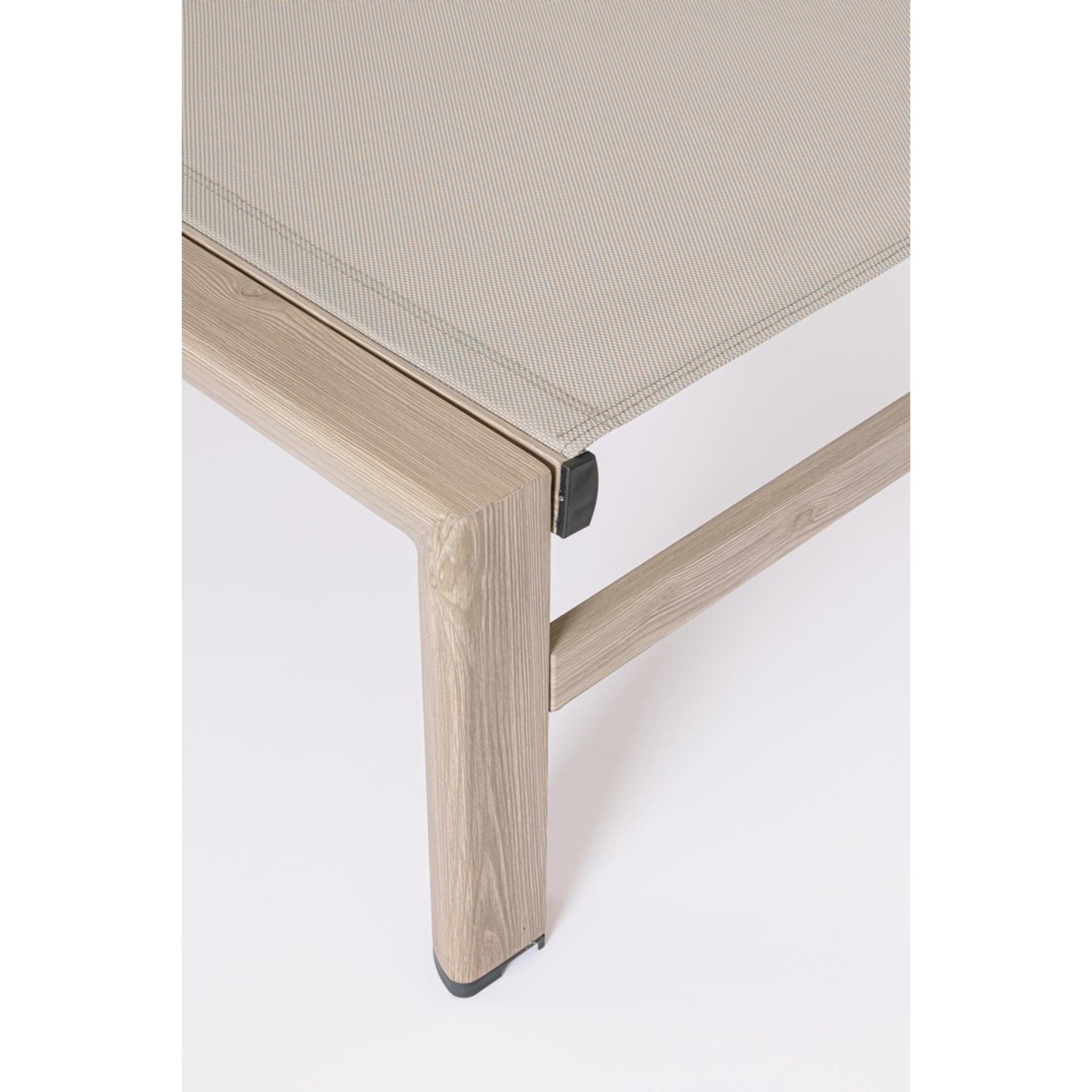 Lettino da giardino SKIPPER NEW con ruote, struttura in alluminio effetto legno chiaro e textilene