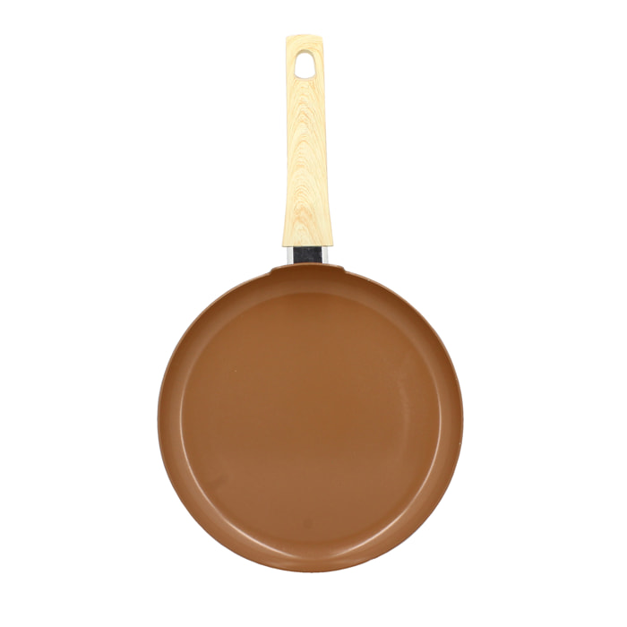 Crêpière en aluminium 26cm noisette - compatible induction COLORAMA