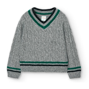 Jersey tricotosa cuello pico de niño