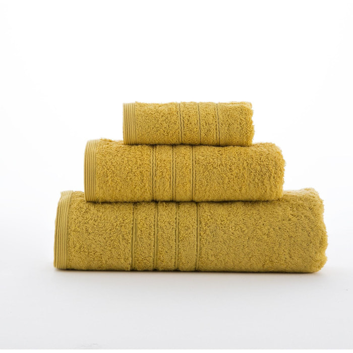 Set de 3 serviettes en coton 700 gr/m2 couleur Jaune