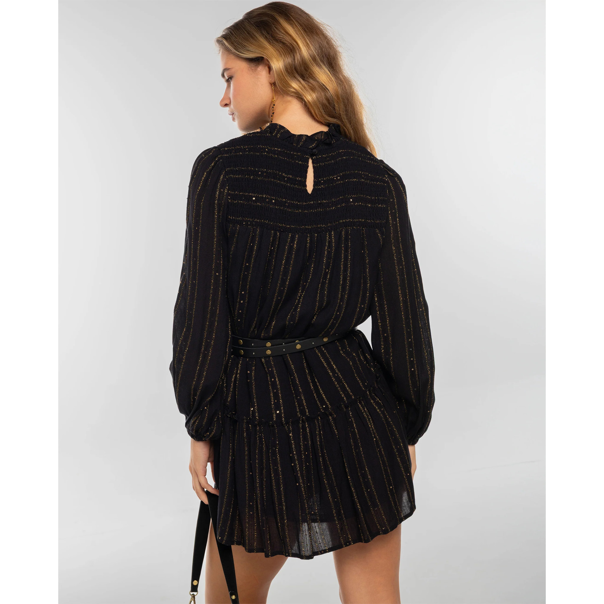 Vestido corto con lúrex de mujer