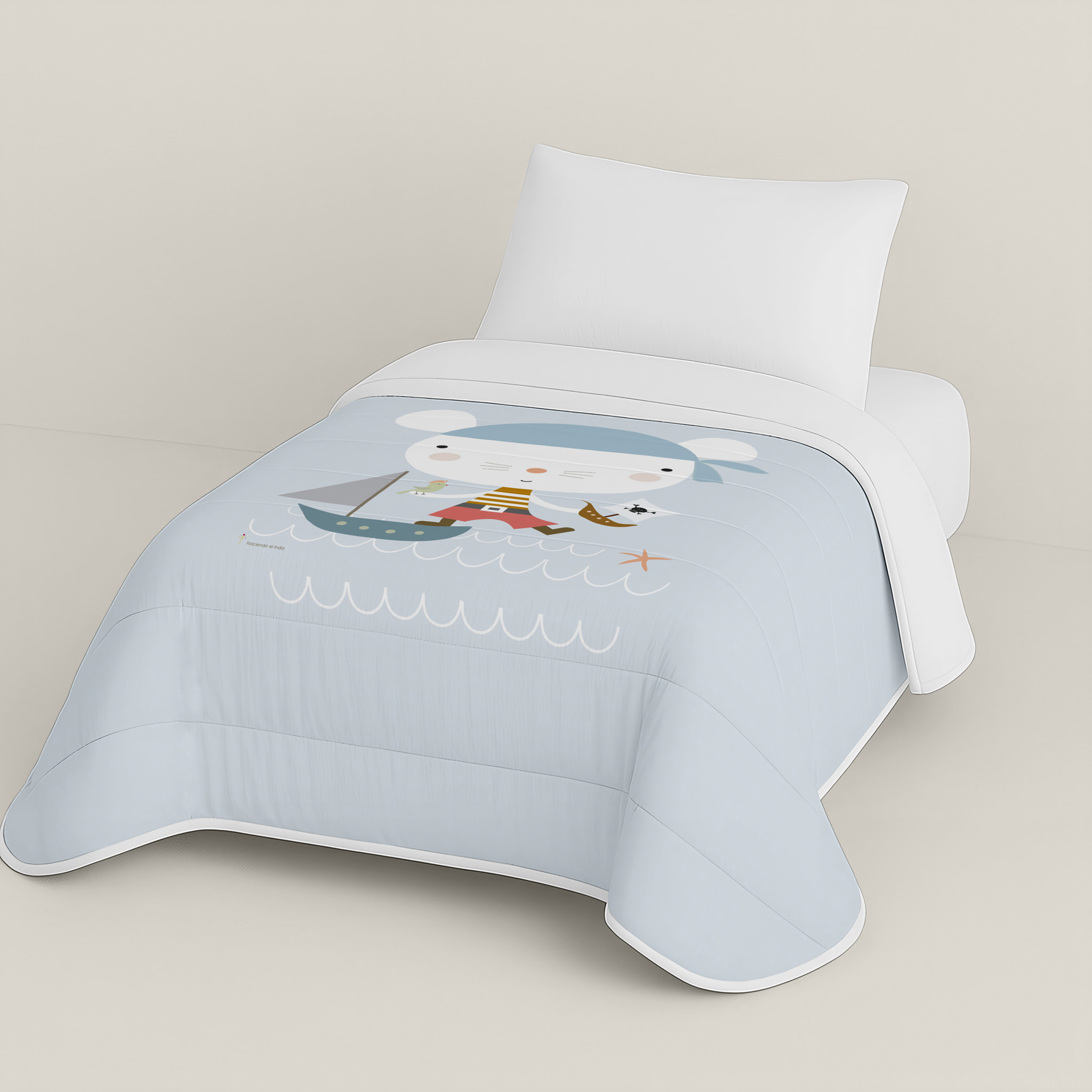 Edredón Nórdico Estampado - Infantil - 100% Algodón - 200 gr/m² con Tacto Pluma - Aventura Pirata