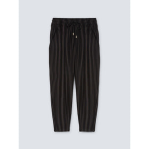 Fiorella Rubino - Pantaloni joggers gessati - Nero