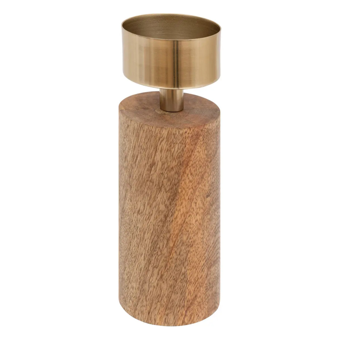 Lot de 2 chandeliers/bougeoirs H22cm marron