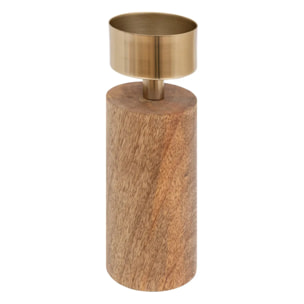 Lot de 2 chandeliers/bougeoirs H22cm marron