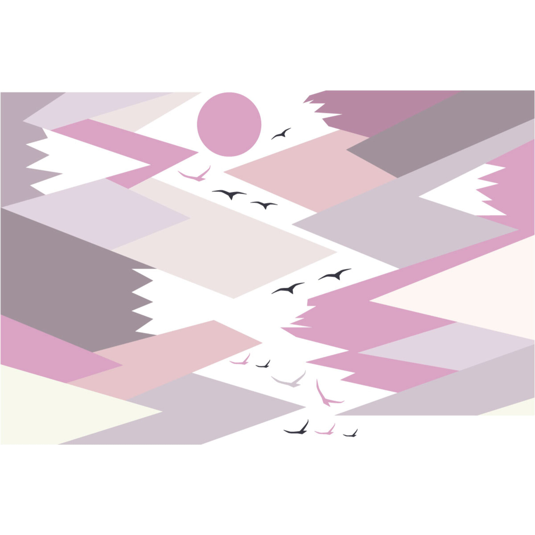 Stickers muraux enfants - Décoration chambre bébé - Autocollant Sticker mural géant enfant montagnes scandinaves LARINKA
