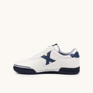 Zapatilla de Fútbol Sala Infantil Blanca y Azul Marino MUNICH G-3 KID 456