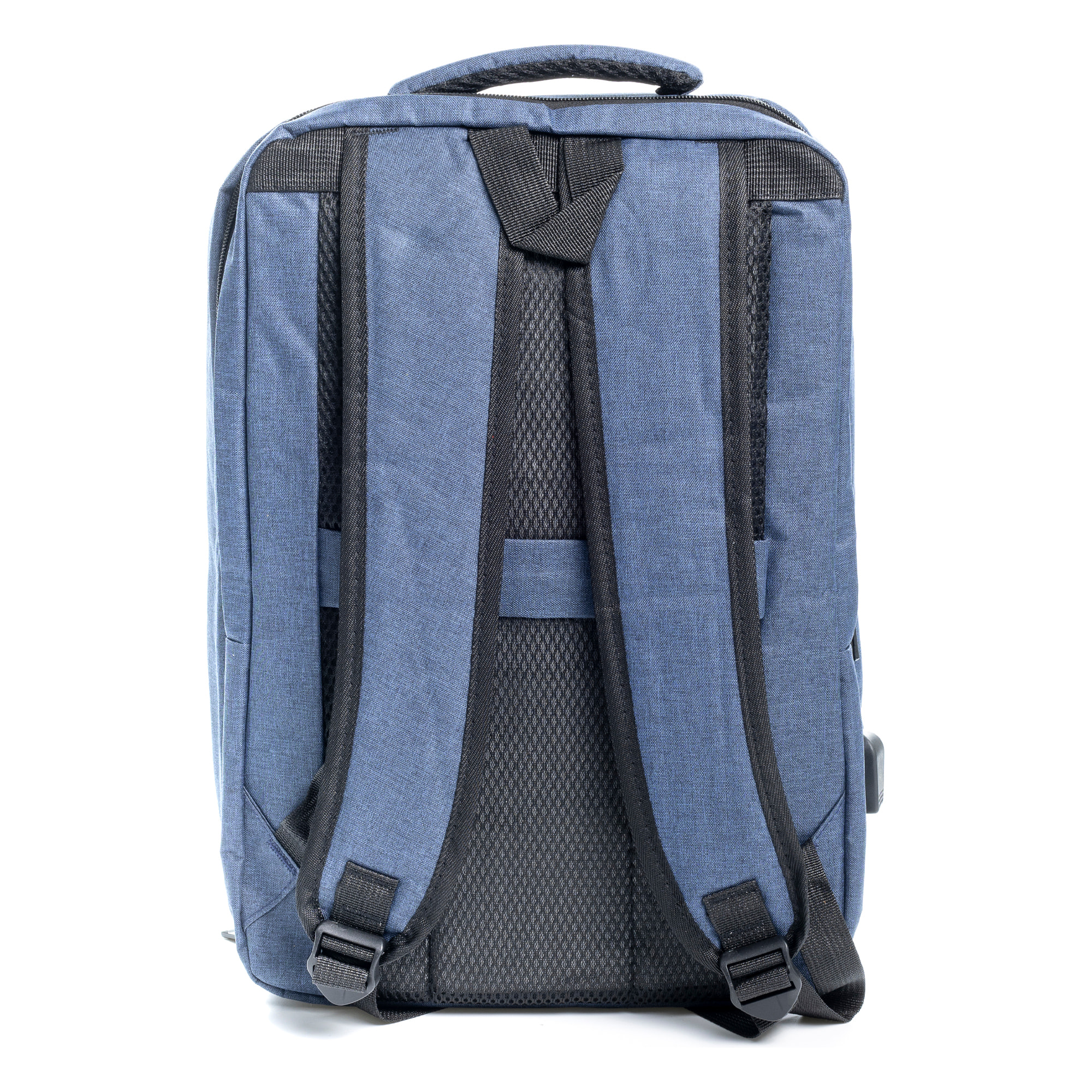 Zaino da cabina multiscomparto, porta laptop 17". Adattabile a Trolley. Presa USB esterna nascosta.