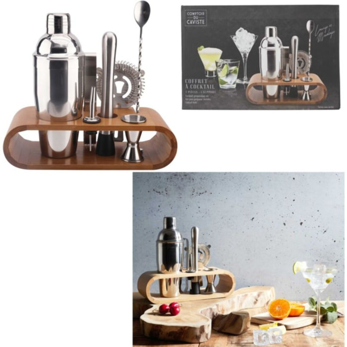 Coffret cocktail COOK CONCEPT a cocktail support bambou