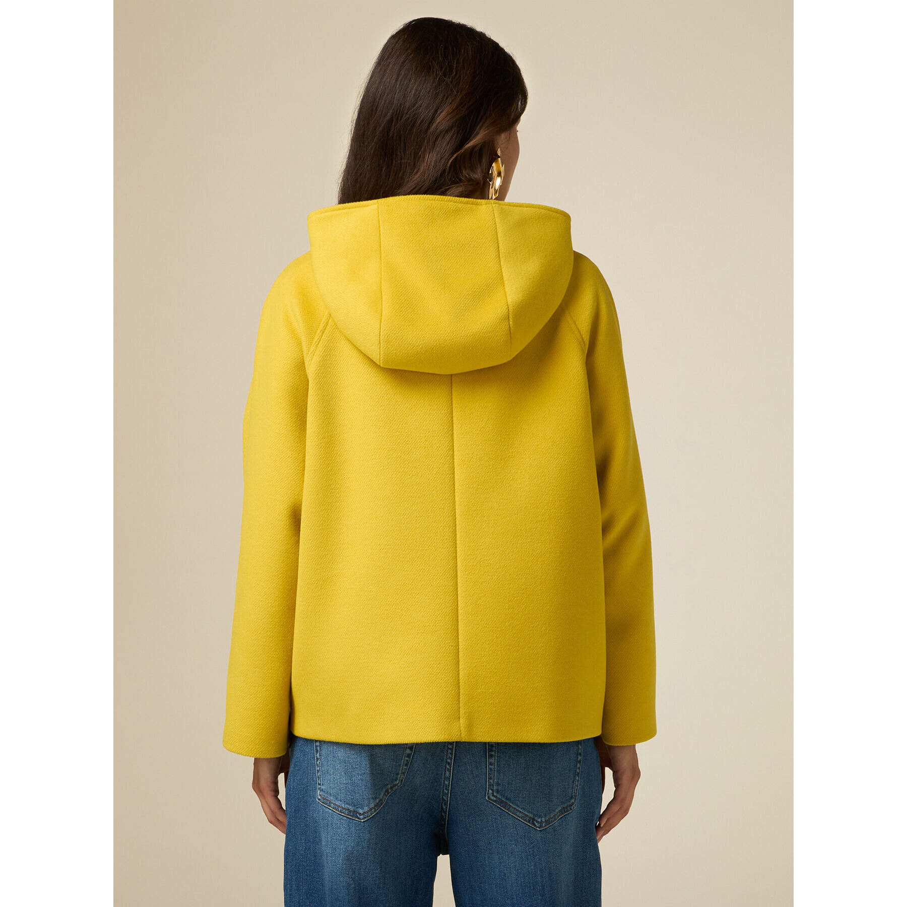 Oltre - Short coat with hood - Amarillo