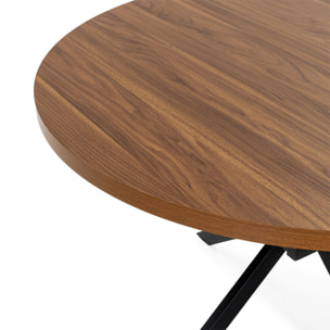 Mesa redonda extensible Murano efecto Nogal, 120-160 cm