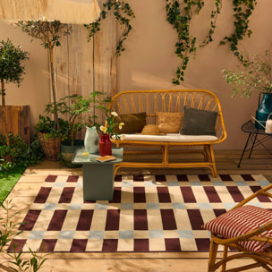 RIVIERA - Tapis intérieur/extérieur à motif carreaux bleu