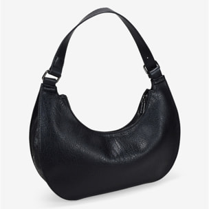 Bolso de hombro negro con cremallera