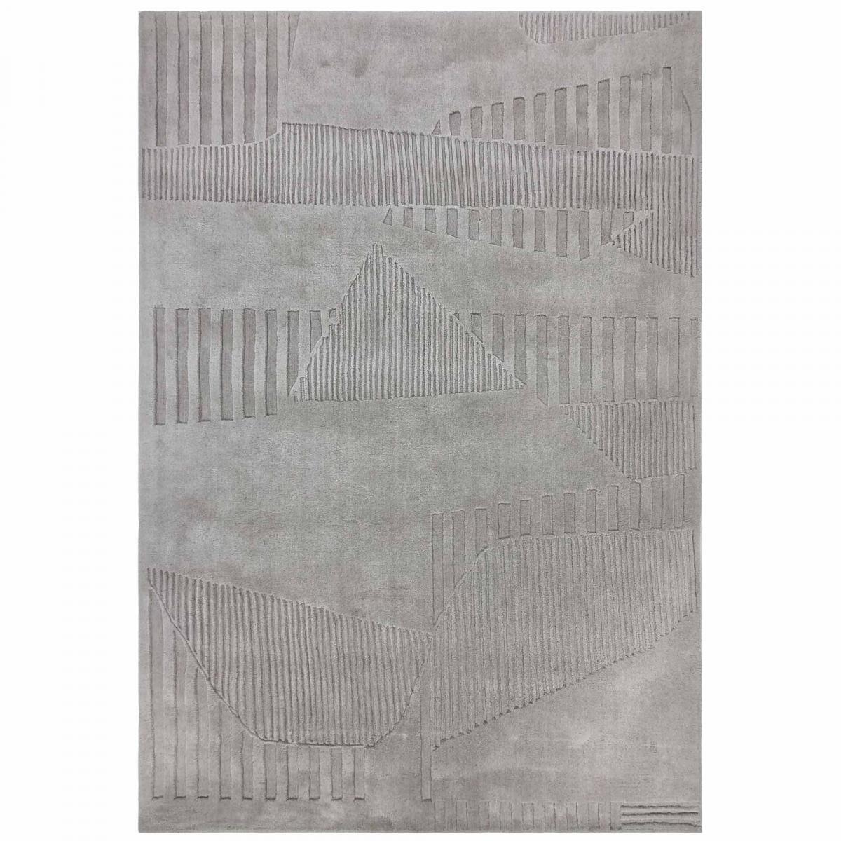 Tapis Salon Motif Géométrique, Tufté Main En Laine, KITO, Confort