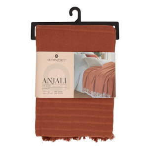 Jeté de lit Anjali 230x250 terracotta en coton