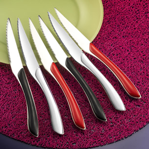 Solstice - Set de 6 cuchillos para carne, colores variados