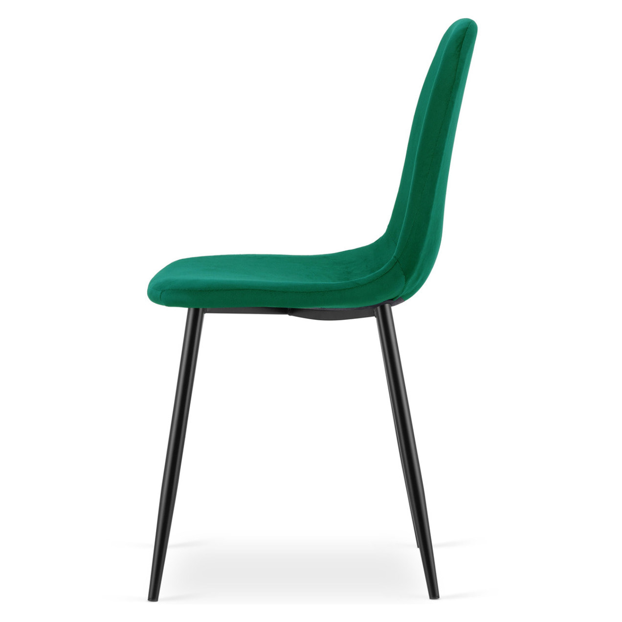 Sedia da pranzo Padva in velluto verde smeraldo