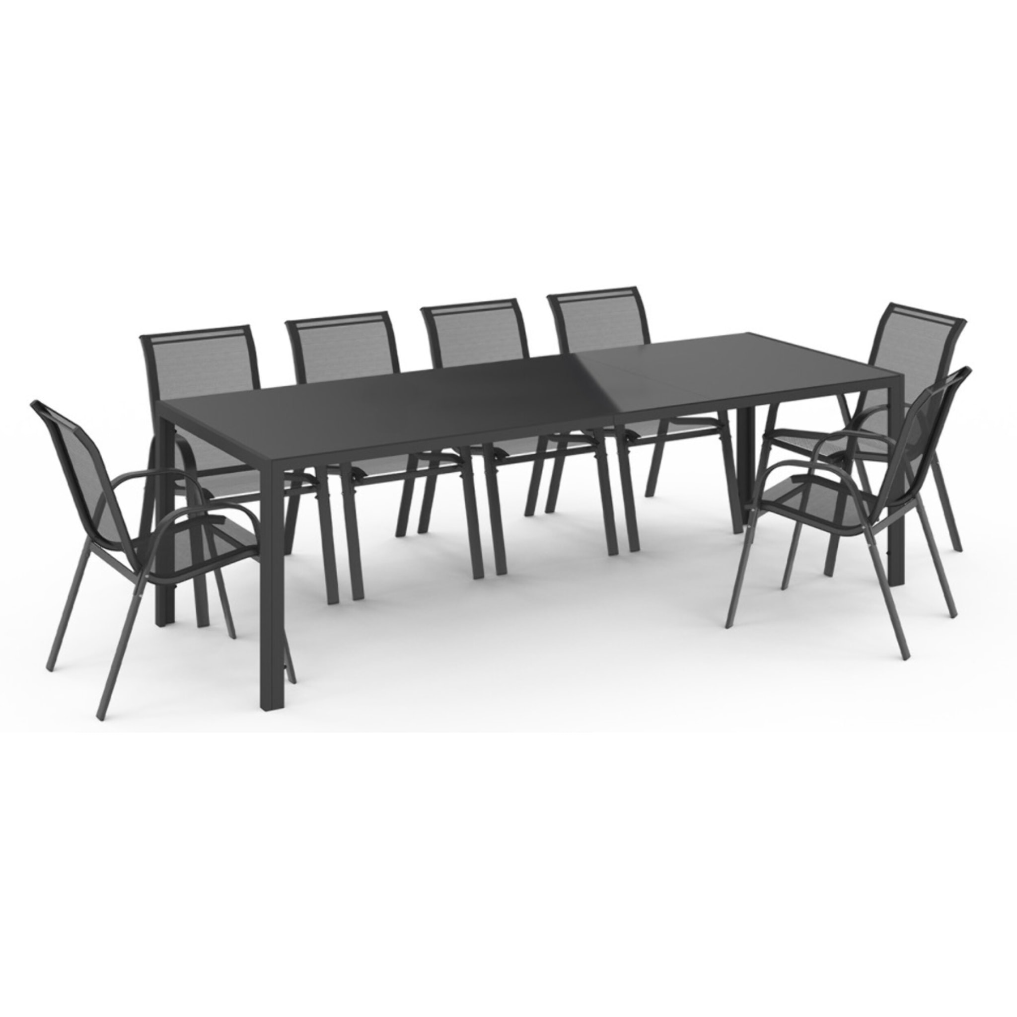 Table de jardin Formentera 240cm verre trempé