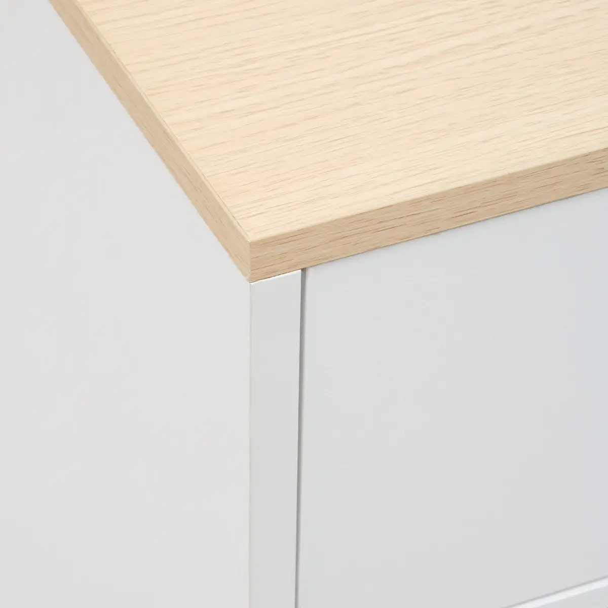 Console Luma rectangulaire 34x100cm 2 tiroirs blanc