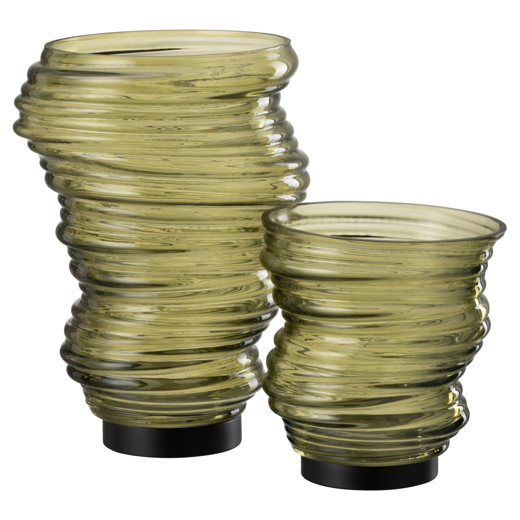 J-Line vase Tornado - verre - vert - small - Ø 16 cm