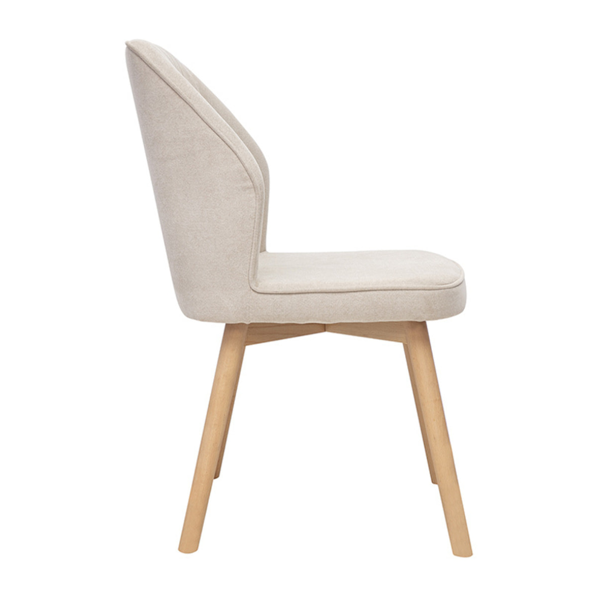 Chaises design en tissu effet velours beige et bois clair (lot de 2) FANETTE