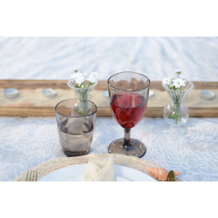 Verres à eau marron en acrylique - lot de 6