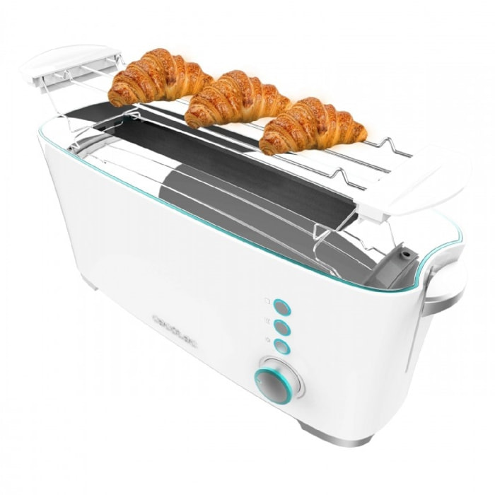 Cecotec Tostador Toast&Taste Extra W1000W de Potencia Doble ranura XL para panes