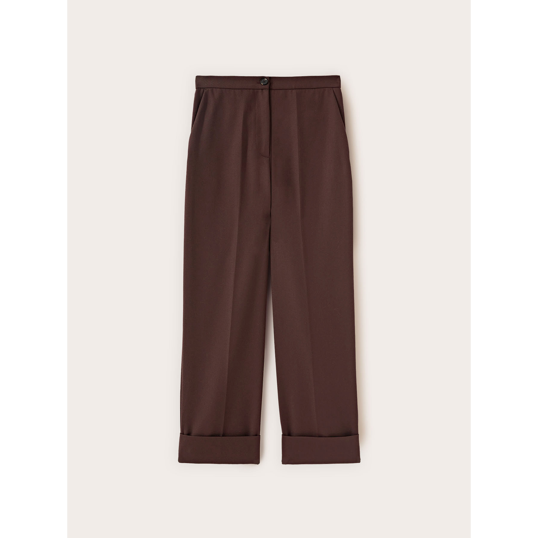 Motivi - Pantaloni cropped con risvolto - Marrone