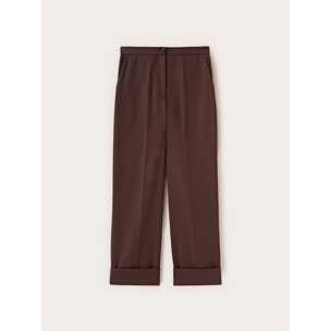 Motivi - Pantaloni cropped con risvolto - Marrone