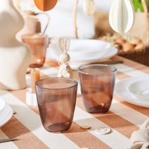6 verres à eau marrons 31cl Concepto Stripy Agate - Luminarc