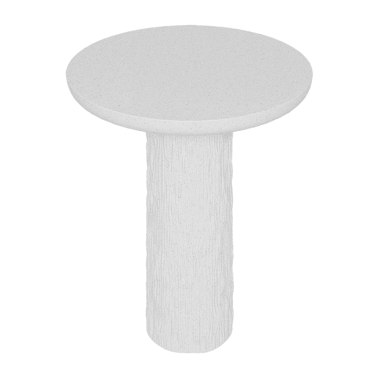 Mango – Table d’appoint blanche mouchetée en magnésie design